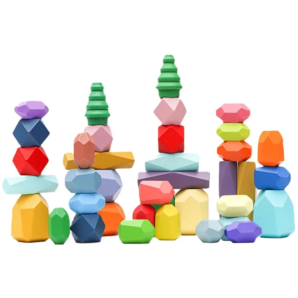 Wooden Balancing Stacking Stones