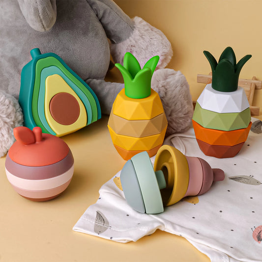 Silicone Fruit Stacking Toys – BPA-Free Building Blocks