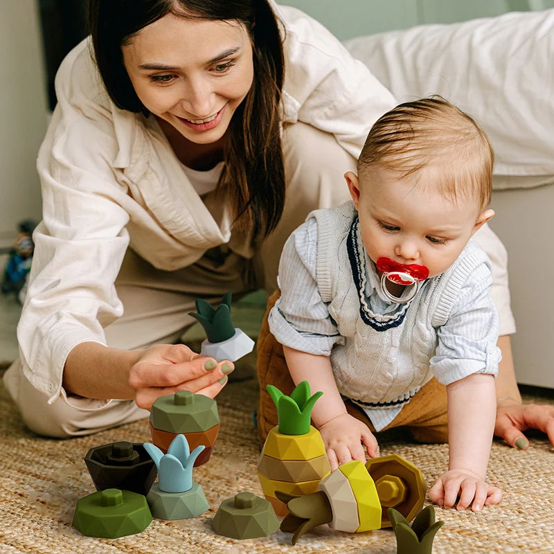 Silicone Fruit Stacking Toys – BPA-Free Building Blocks