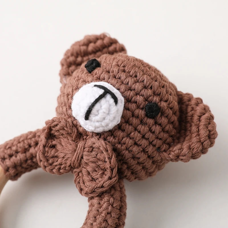 Handmade Crochet Animal Rattle Teething Toy