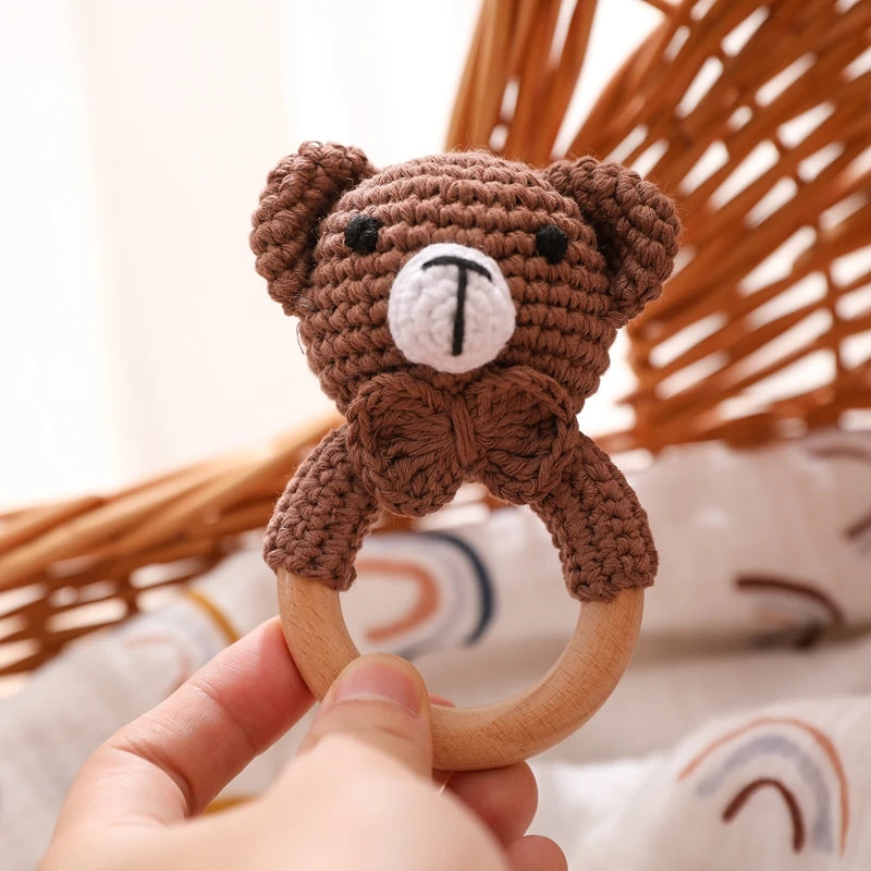 Handmade Crochet Animal Rattle Teething Toy