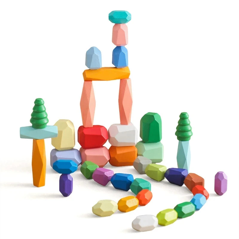 Wooden Balancing Stacking Stones