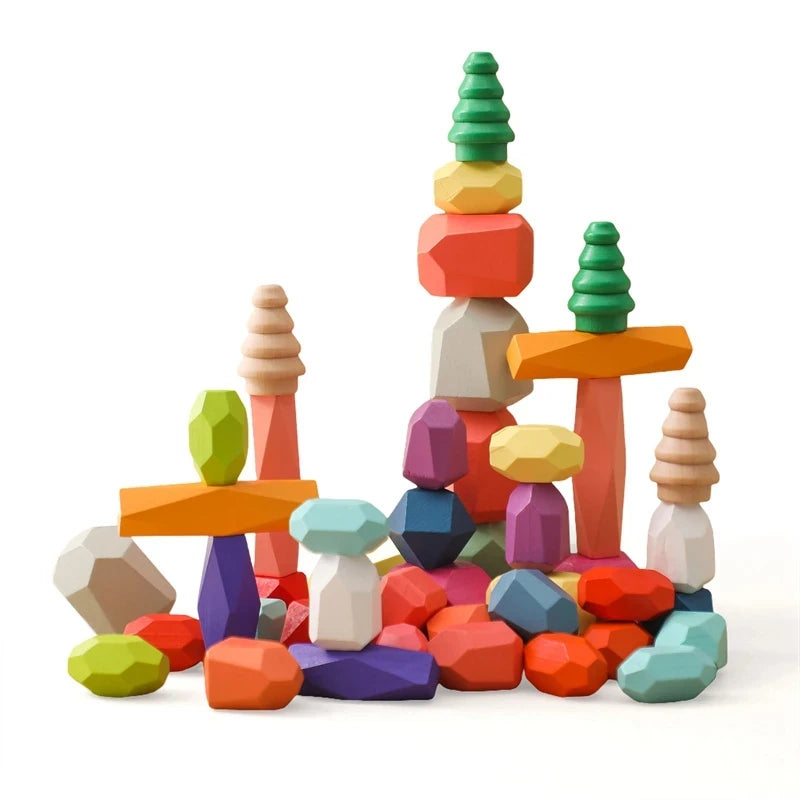 Wooden Balancing Stacking Stones