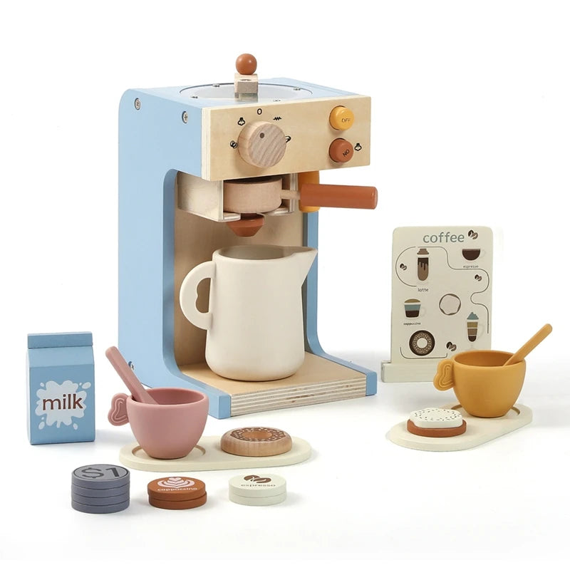 Wooden Pretend Play Coffee Maker – Role-Playing Education Toy for Kids