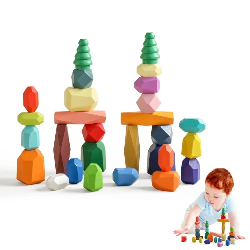 Wooden Balancing Stacking Stones